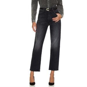 MOTHER SUPERIOR Tomcat Jeans Lies Lies Lies Black Straight Leg 24